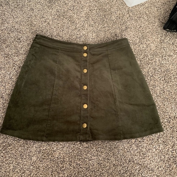 Patrons of Peace Olive Green Button Up Skirt - Picture 3 of 5